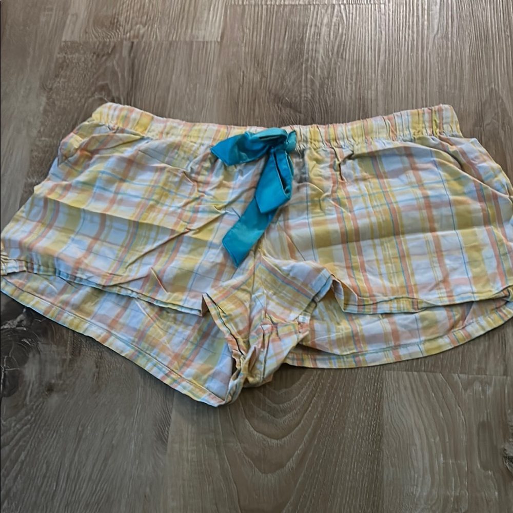 Xhilaration Plaid Pajama Shorts - Yellow and Blue
